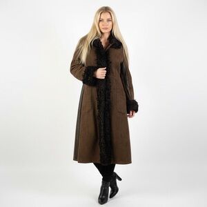 ANTARTEX PENNY LANE WOOL COAT SHEEPSKIN SUEDE MADE IN SCOTLAND WINTER COAT SMALL
